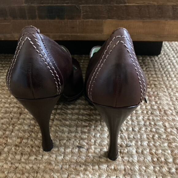 Vintage Early 90's NEW Charles Jourdan Brown Mary Janes Beautiful! - Picture 7 of 8